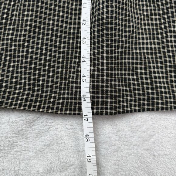 Vtg Shirt Dress Petite Large Black Tan Velvet Vest Grunge Cottage Modest 80s 90s - Picture 12 of 14